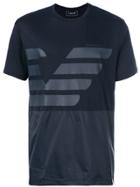 Armani Jeans Panelled Logo Print T-shirt - Blue