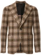 Tagliatore Checked Tailored Jacket - Brown