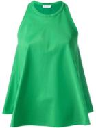 Vionnet Flared Tank Top, Women's, Size: 40, Green, Cotton/viscose/silk