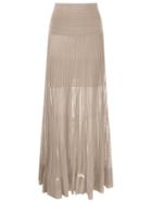 Andrea Bogosian Long Ribbed Skirt, Women's, Size: Medium, Nude/neutrals, Polyamide/viscose
