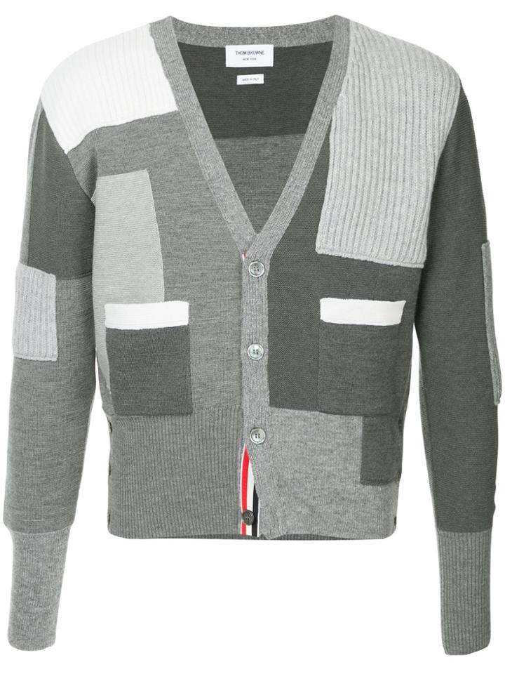 Thom Browne Classic V-neck Cardigan In Merino And Cotton Funmix