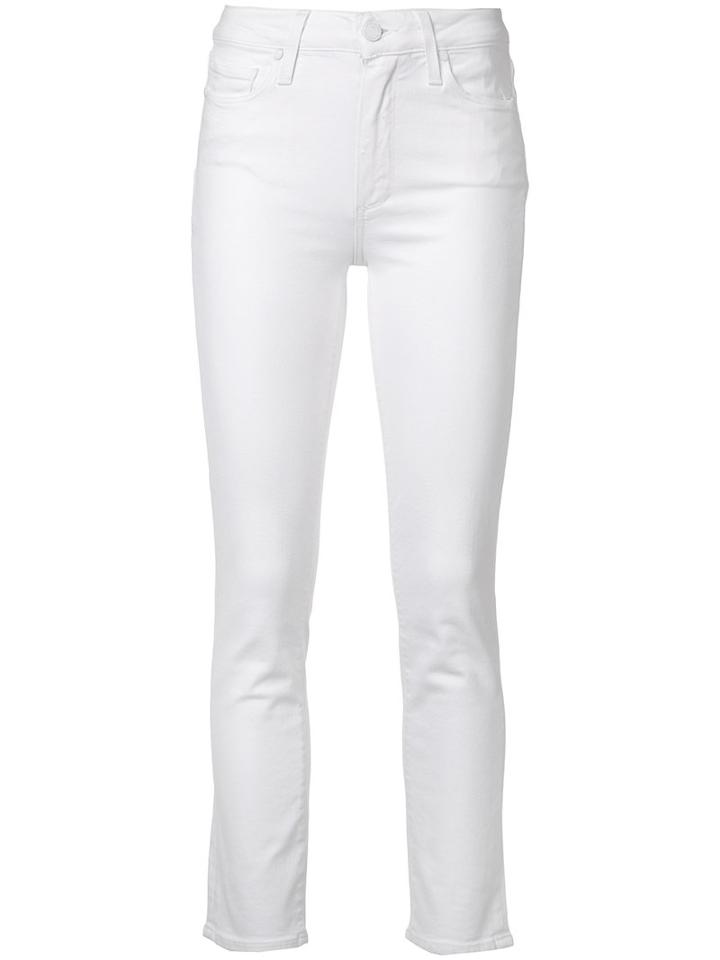 Paige Cropped Skinny Trousers, Women's, Size: 25, White, Cotton/spandex/elastane