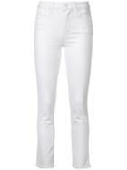 Paige Cropped Skinny Trousers, Women's, Size: 25, White, Cotton/spandex/elastane