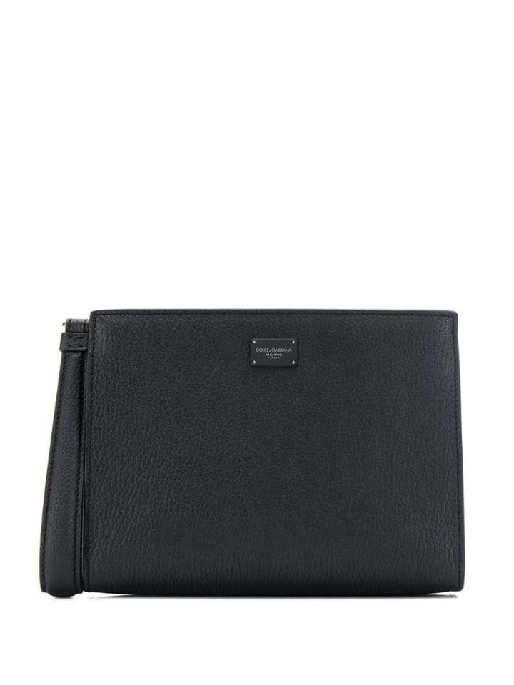 Dolce & Gabbana Logo Plaque Clutch - Black