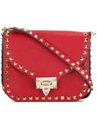 Valentino 'rockstud' Rectangular Flip-lock Shoulder Bag, Women's, Red