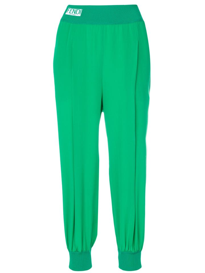 Fendi Logo Trousers - Green