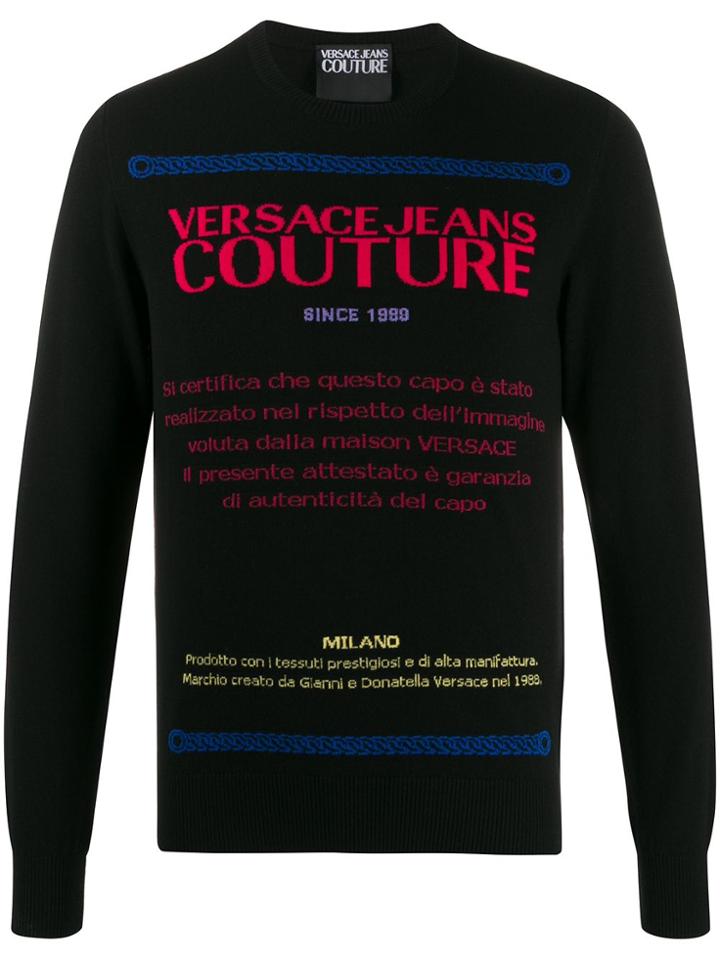 Versace Jeans Couture Neon Jacquard Jumper - Black