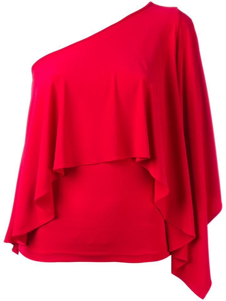 Plein Sud One Shoulder Top, Women's, Size: 38, Red, Spandex/elastane/viscose
