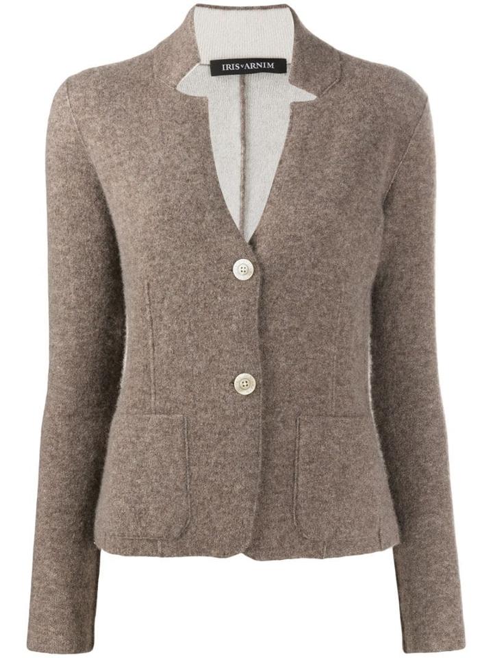 Iris Von Arnim Collar Cut-out Cashmere Cardigan - Neutrals