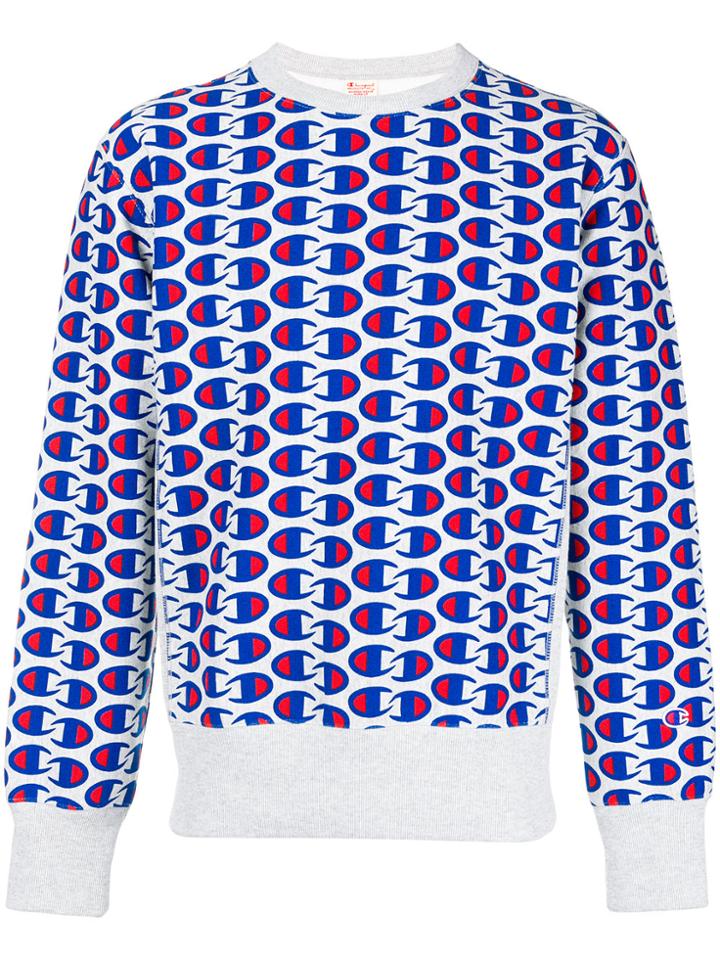 Champion All-over Logo Print Sweatshirt - Blue