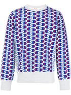 Champion All-over Logo Print Sweatshirt - Blue