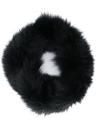 Yves Salomon Accessories Knitted Fox Fur Snood - Black