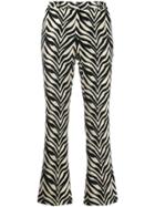 Pt01 Zebra Print Cropped Trousers - Black