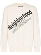 Neighborhood Cream Logo Print Cotton Jumper - White
