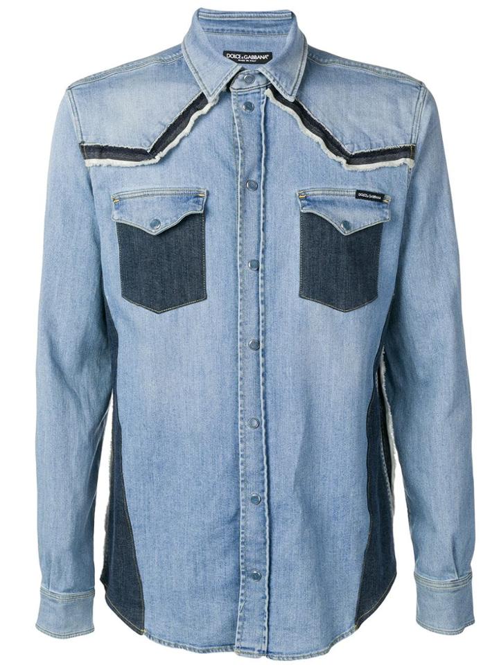 Dolce & Gabbana Constructed Denim Shirt - Blue