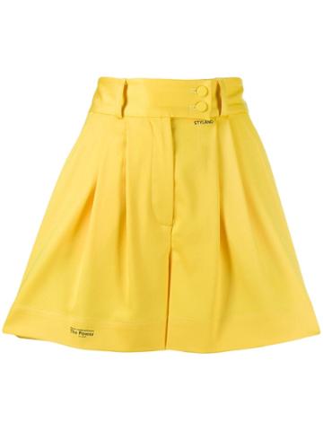Styland Pleated Shorts - Yellow