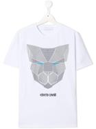 Roberto Cavalli Junior Cat Print T-shirt - White