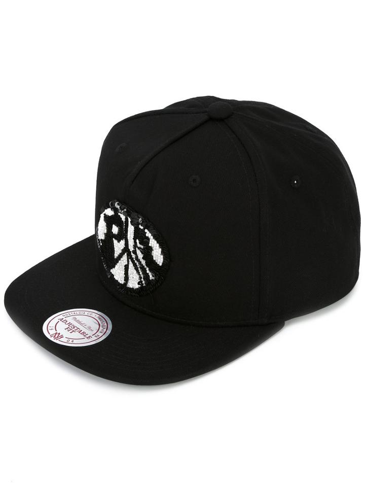 Palm Angels Beaded Cap, Men's, Black, Silk/cotton/acrylic/glass