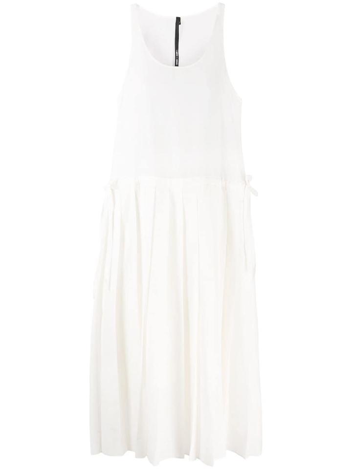 Sara Lanzi Contrast Pleated Dress - White