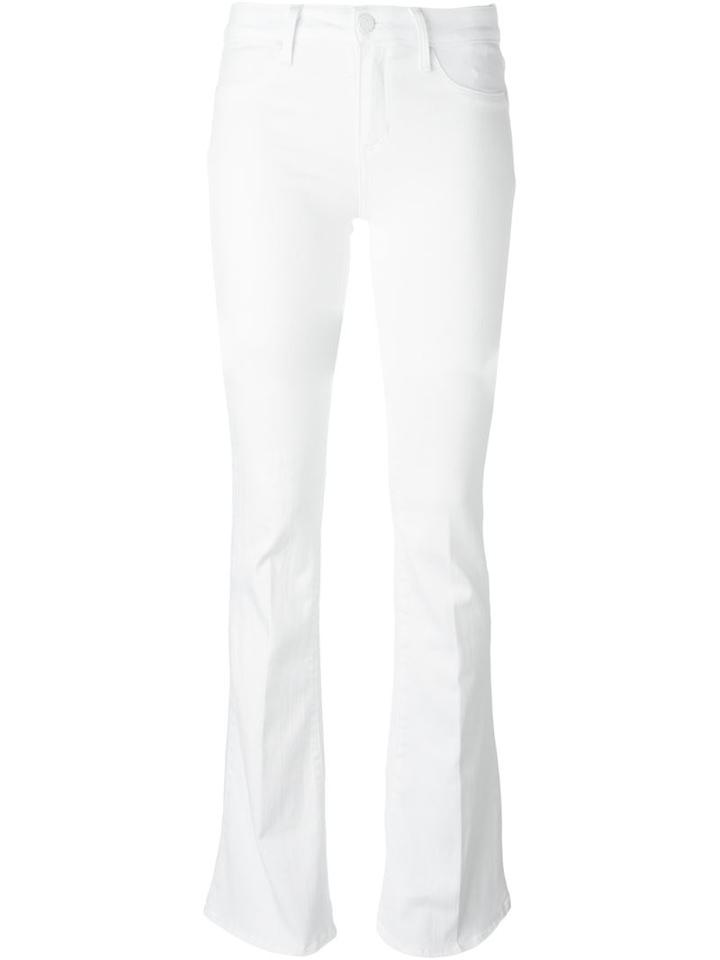 Paige Loulou Flared Jeans, Women's, Size: 29, White, Cotton/polyester/spandex/elastane
