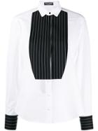 Dolce & Gabbana Contrasting Plastron Tuxedo Shirt - White