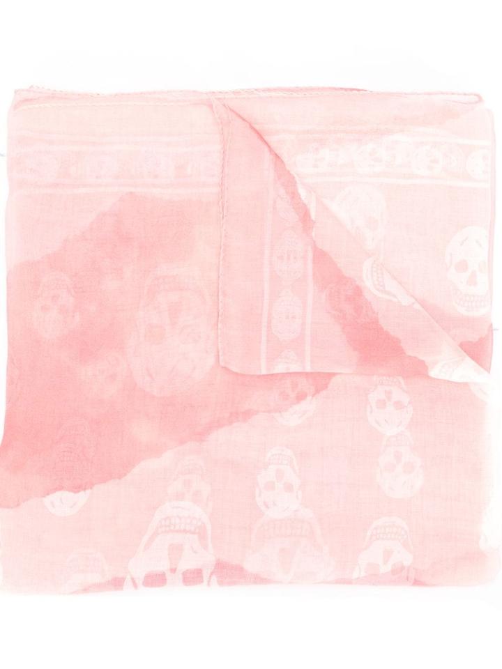 Alexander Mcqueen Signature Skull Print Scarf - Pink