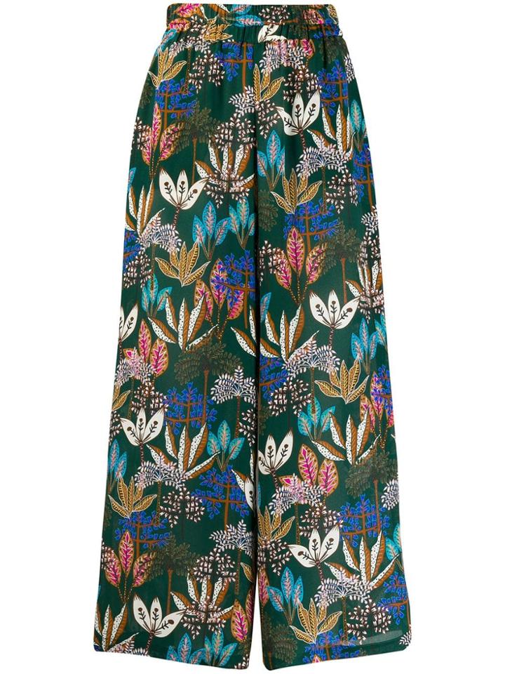 Altea Leaf Patterned Trousers - Green