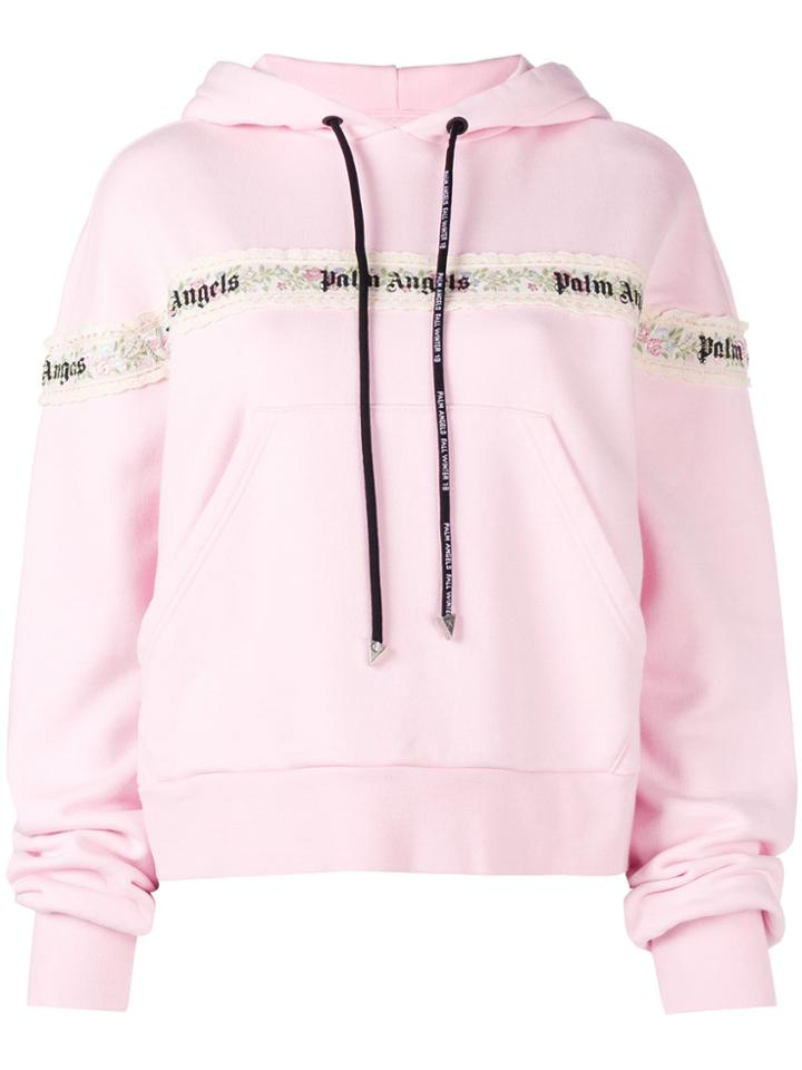 Palm Angels Lace Hoodie - Pink & Purple