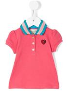 Gucci Kids - Heart Embroidered Polo Shirt - Kids - Cotton/spandex/elastane/viscose/metallic Fibre - 6-9 Mth, Pink/purple