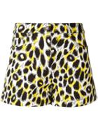 Moschino Leopard Print Shorts, Women's, Size: 44, Yellow, Cotton/other Fibers