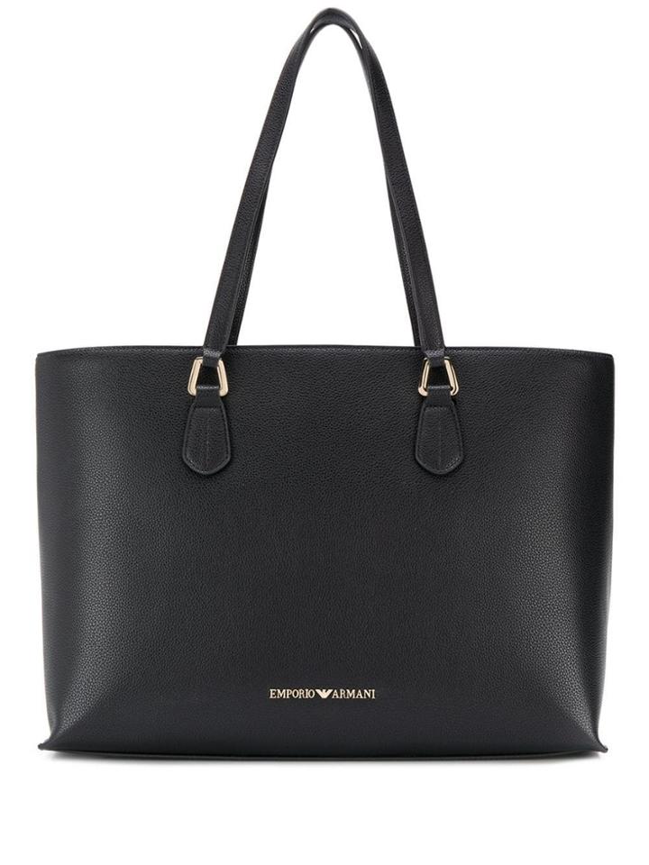 Emporio Armani Logo Shopping Tote - Black