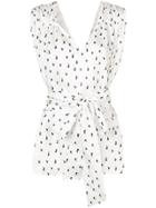 Maggie Marilyn Tie Waist Printed Top - White