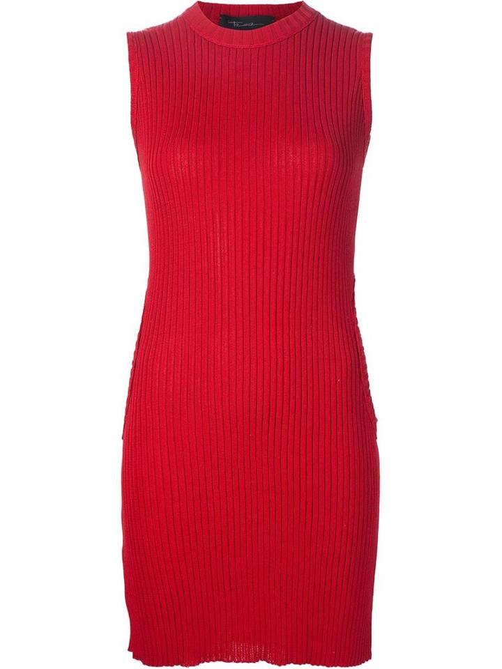 Area Di Barbara Bologna Ribbed Sleeveless 'circle Sweater' Dress, Women's, Size: Medium, Red, Cotton