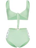 All Things Mochi Lilly Embroidered Floral Bikini - Green