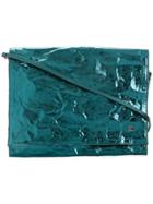 Zilla Metallic Foldover Shoulder Bag - Blue