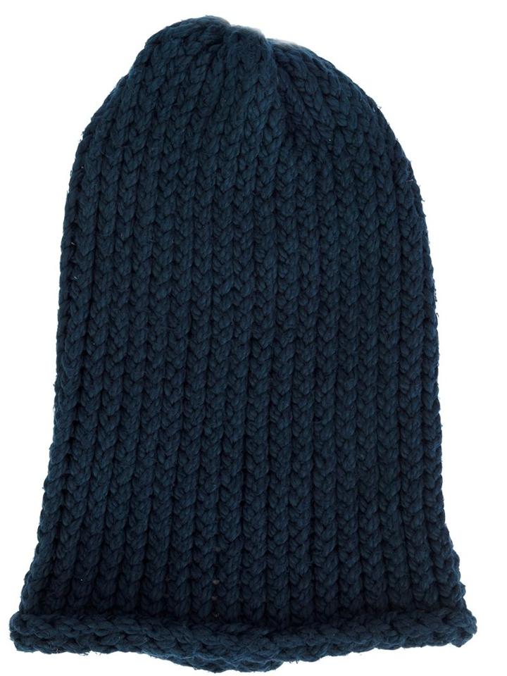 Greg Lauren Relaxed Beanie, Men's, Blue, Wool