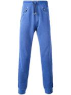 Just Cavalli Zipped Pockets Sweatpants, Men's, Size: Large, Blue, Cotton