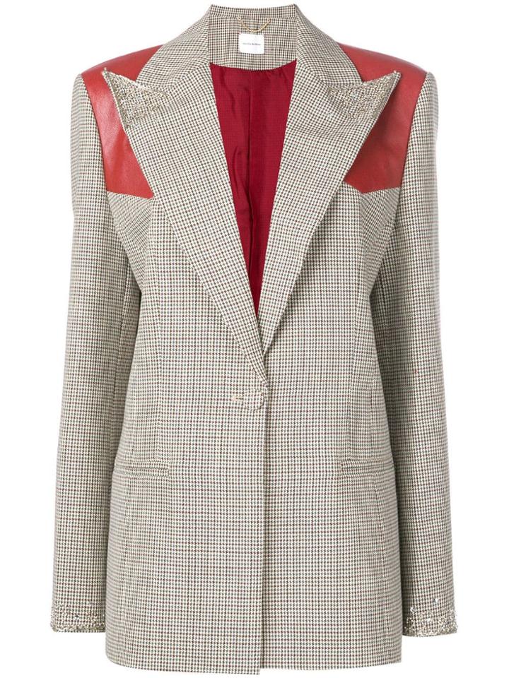 Magda Butrym Contrast Panel Blazer - Nude & Neutrals