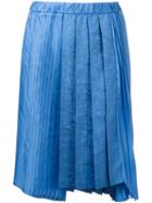 No21 Asymmetric Pleated Skirt, Women's, Size: 40, Blue, Viscose