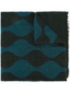 Diesel Black Gold Wavy Pattern Scarf, Men's, Viscose
