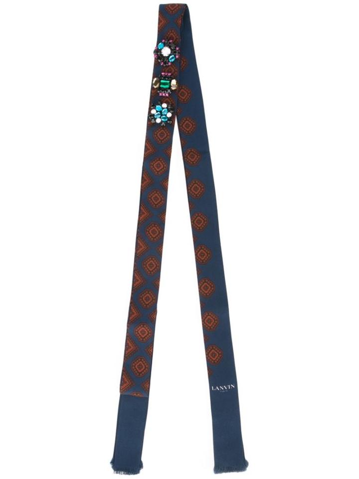 Lanvin Thin Embellished Pattern Scarf