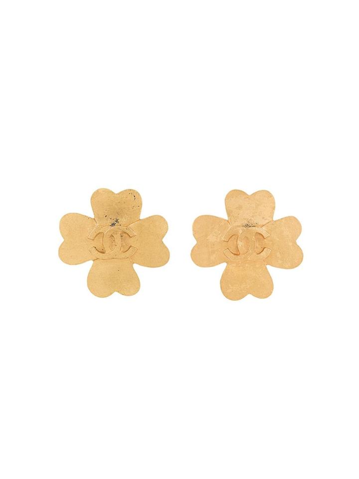 Chanel Vintage Cc Logos Earrings - Gold