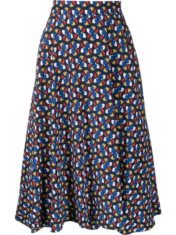 La Doublej Patterned Circle Skirt - Blue