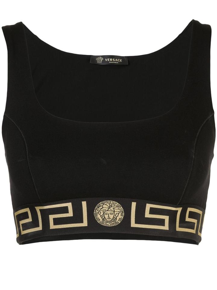 Versace Cropped Tank Top - Black