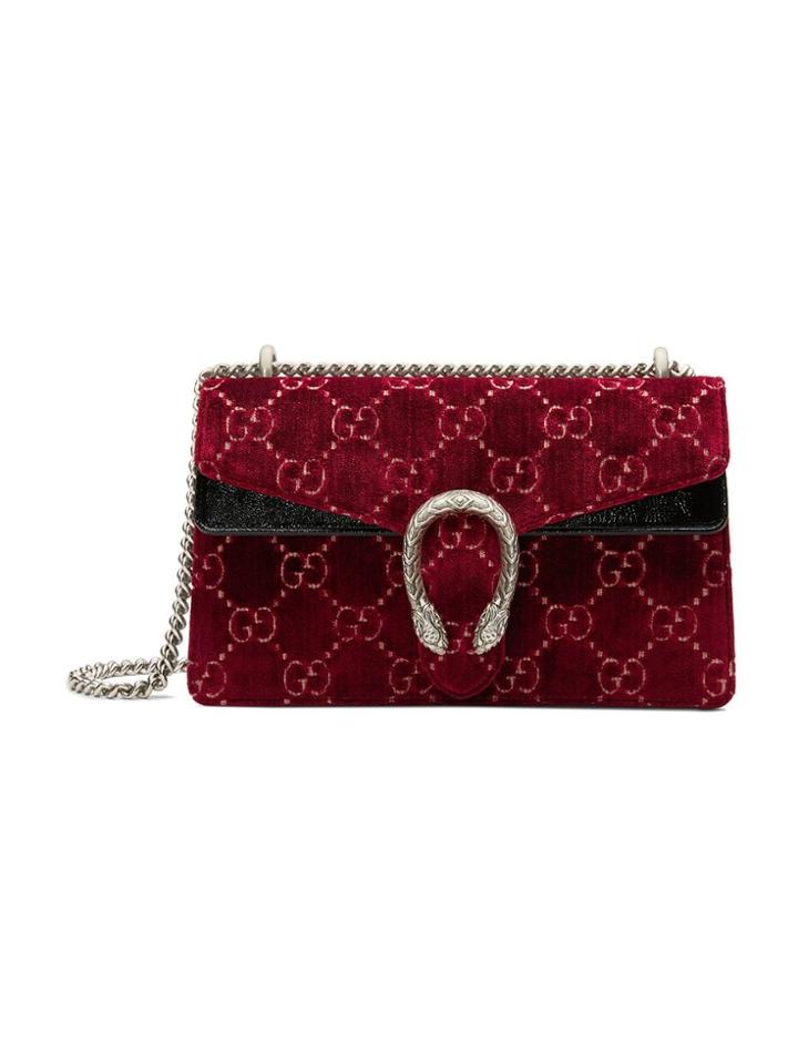 Gucci Dionysus Gg Velvet Small Shoulder Bag - Red