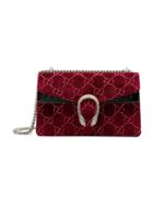 Gucci Dionysus Gg Velvet Small Shoulder Bag - Red