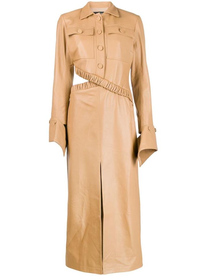 Rokh Flared Cuff Shirt Dress - Neutrals