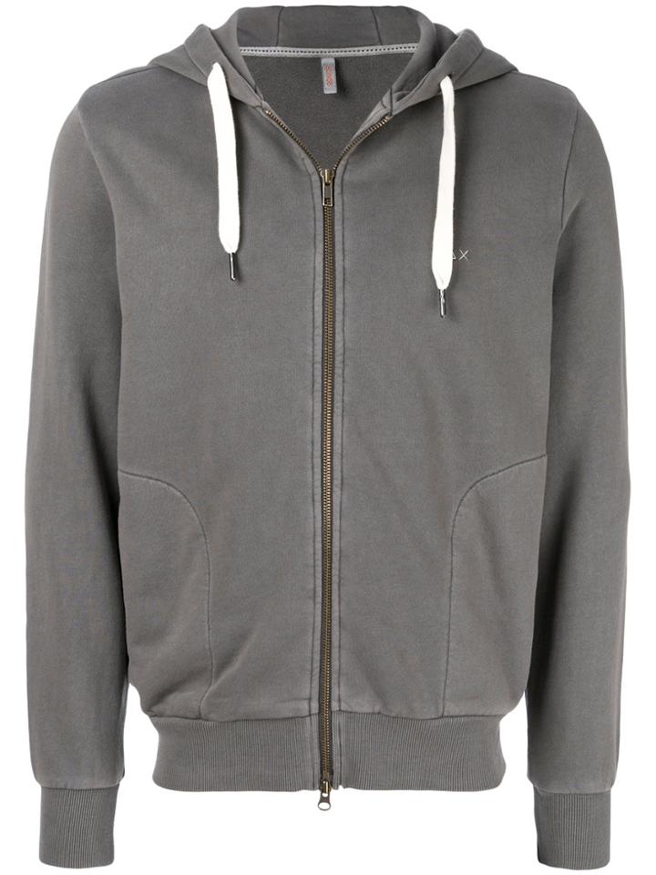 Sun 68 Classic Zipped Hoodie - Grey