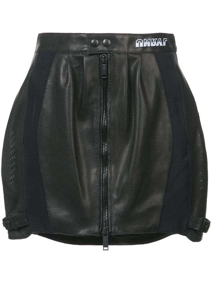Unravel Project Perforated Mini Skirt - Black