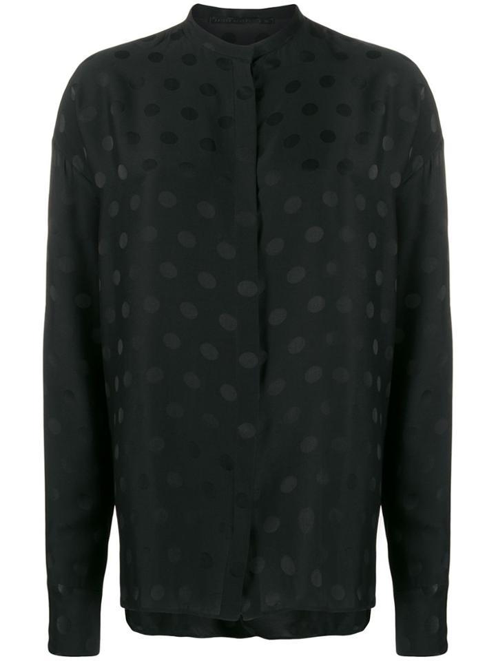 Haider Ackermann Mandarin Collar Polka Dot Blouse - Black